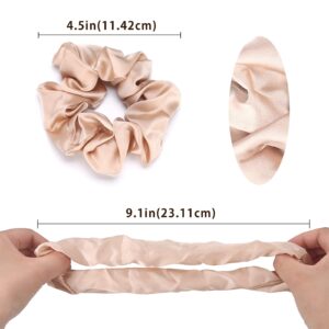 Lolalet Scrunchies for Women, Satin Hair Scrunchies Softer Than Silk Hair Ties, Big Scrunchy Ponytail Holder for Thick Thin Hair -6 Pack, Style A