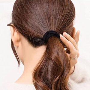 ZBORH 100PCS Black Hair Ties for Women, Seamless Hair Bands, Elastic Ponytail Holders, No Damage for Thick Hair