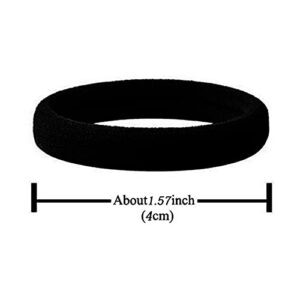 ZBORH 100PCS Black Hair Ties for Women, Seamless Hair Bands, Elastic Ponytail Holders, No Damage for Thick Hair