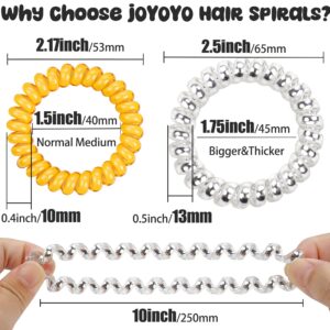 JOYOYO 40 Pack Spiral Hair Ties,Coil Hair Bands Waterproof Hair Accessories for Women Girls,Phone Cord Ponytail Holders Hair Coils Elastics for Girls Kids Teens All Hair Type