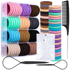 teenitor hair ties,120pcs thick seamless ponytail holders, hair elastics & ties for women thick curly hair