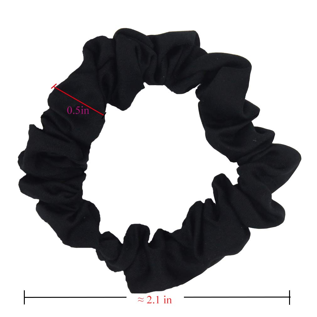 Set of 24 Black Satin Hair Scrunchies for Women Elastic Hair Ties Small Hair Bobbles Fabric Hair Bands Ponytail Holder Girls Hair Accessories