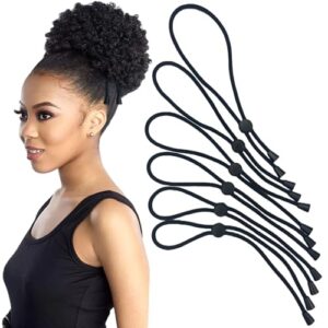 6 Pcs Adjustable Length hair ties for Thick Hair, Afro Hair Accessories for Afro Puffs Thick Curly Natural Hair, Ponytails, Locs, 4c/4b Hair, Pineapples Hairstyles for Black Women Girls