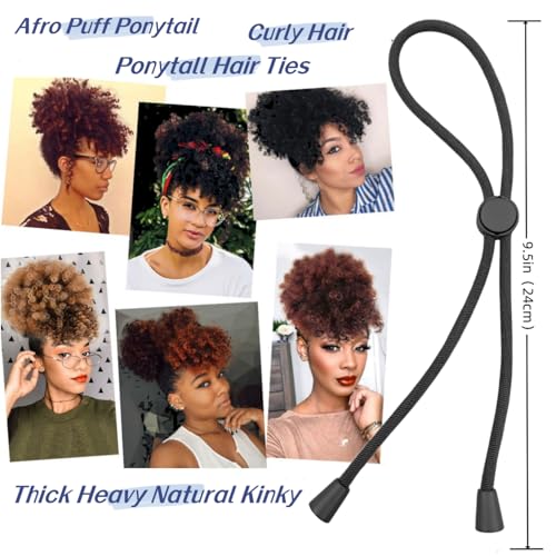 6 Pcs Adjustable Length hair ties for Thick Hair, Afro Hair Accessories for Afro Puffs Thick Curly Natural Hair, Ponytails, Locs, 4c/4b Hair, Pineapples Hairstyles for Black Women Girls