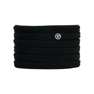 Gimme Beauty - Long & Curly Fit Hair Ties - Black Onyx - Damage Free Hair Ties - Seamless Microfiber Elastics - Long & Curly Hair Accessories - No Snagging, Dents, or Breakage (6 Count)