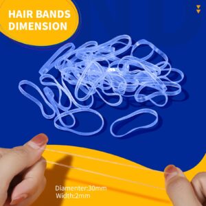 Teenitor Clear Elastic Hair Bands,2000pcs Mini Hair Rubber Bands,Hair Ties, Soft Hair Elastics Ties, 2mm in Width and 30mm in Length