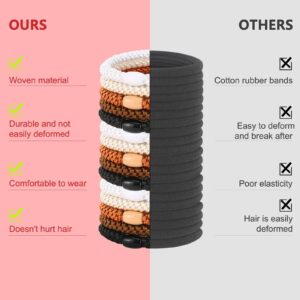 FORENEE Hair Ties No Damage - 30PCS Ponytail Holders - Elastic Hair Ties for Thick Hair - Braided Hair Bands for Women Girls's Hair - Black (Mix)