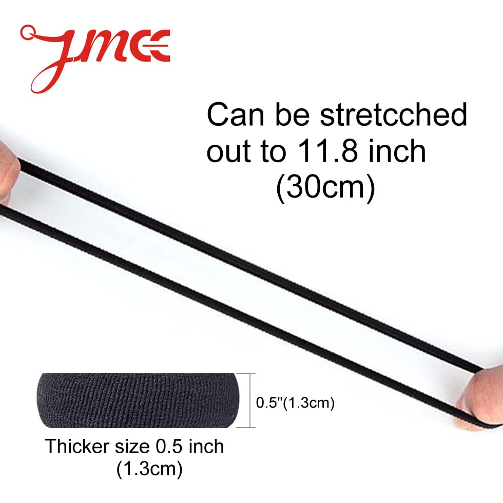 J-MEE Thick Hair Ties Hair bands No Break Ponytail Holders for Thick Heavy and Curly Hair (Hair ties 5 Black)