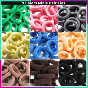 Teenitor Hair Elastics Ties, 1200pcs Small Hair Rubber Bands and 100pcs Hair Ties, Colorful Hair Accessories for Toddler, Toddler Hair Ties, Kids Hair Ties Baby Hair Ties, Hair Tail Tools