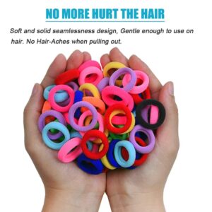 100 PCS Baby Hair Ties, Elastic Hair Bands Small Hair Ties for Girls Rubber Bands Elastic Ponytail Holders (10 Colors)