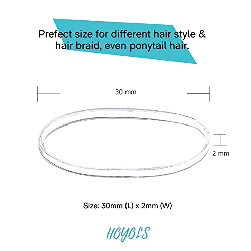 HOYOLS Clear Elastic Hair Bands, 2500 Small Rubber Bands Braids for Girls Kids Women Non-Slip Tiny Soft Hair Ties Braiding Hair Accessories Value Pack TPR