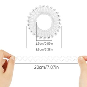 FIDGET PENCIL 40 PCS Spiral Hair Ties No Crease,Traceless Hair Ties,Phone Cord Hair Ties,Elastic Hair Ties,Waterproof Coil Hair Ties,Transparent