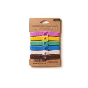 Wild & Stone | Pack of 6 Hair Bands | 100% Biodegradable and Plastic-Free Elastic Hair Ties | 100% Organic Cotton and Natural Plant-Based Rubber | No Crease Ponytail Holder (Multicolor)