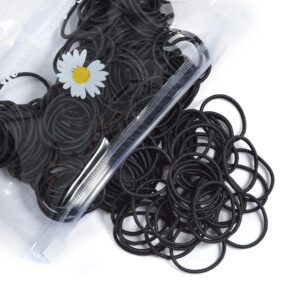 youxuan small hair elastics for girls, soft and comfy rubber bands, 100 pcs hair ties, black