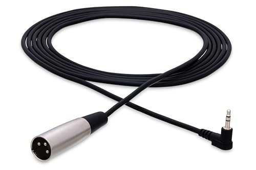 Hosa XVM-110M Right Angle 3.5 mm TRS to XLR3M Microphone Cable, 10 Feet