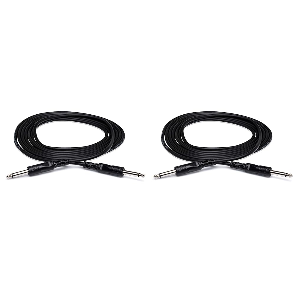 HOSA CPP-103 1/4" TS to 1/4" TS Unbalanced Interconnect Cable, 3 Feet (Pack of 2)