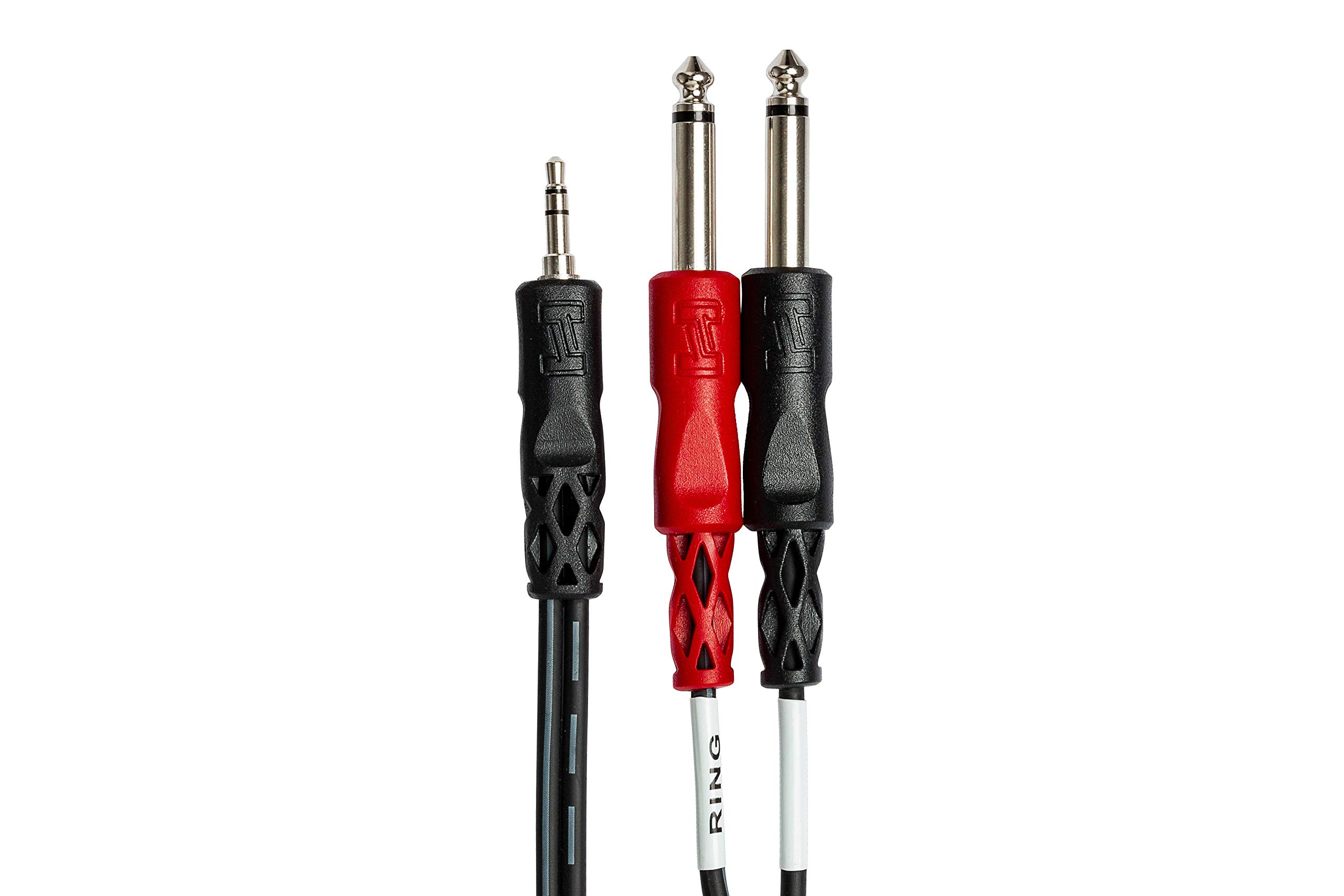 Hosa CPP-201 Dual 1/4" TS to Dual 1/4" TS Stereo Interconnect Cable, 1 Meter & CMP-153 3.5 mm TRS to Dual 1/4" TS Stereo Breakout Cable, 3 Feet