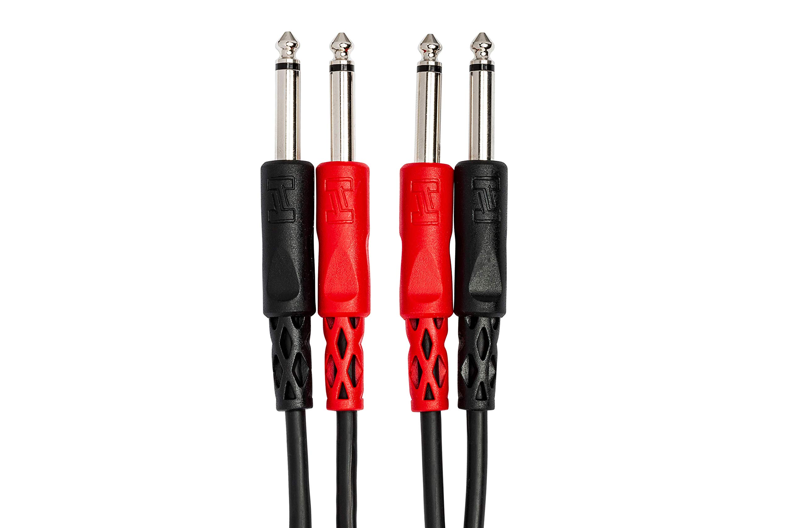 Hosa CPP-201 Dual 1/4" TS to Dual 1/4" TS Stereo Interconnect Cable, 1 Meter & CMP-153 3.5 mm TRS to Dual 1/4" TS Stereo Breakout Cable, 3 Feet