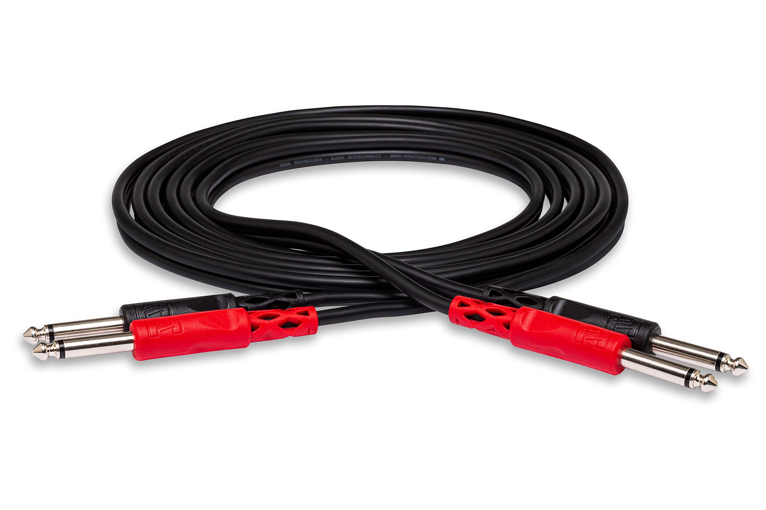 Hosa CPP-201 Dual 1/4" TS to Dual 1/4" TS Stereo Interconnect Cable, 1 Meter & CMP-153 3.5 mm TRS to Dual 1/4" TS Stereo Breakout Cable, 3 Feet