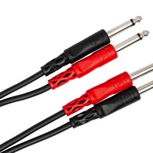 Hosa CPP-201 Dual 1/4" TS to Dual 1/4" TS Stereo Interconnect Cable, 1 Meter & CMP-153 3.5 mm TRS to Dual 1/4" TS Stereo Breakout Cable, 3 Feet