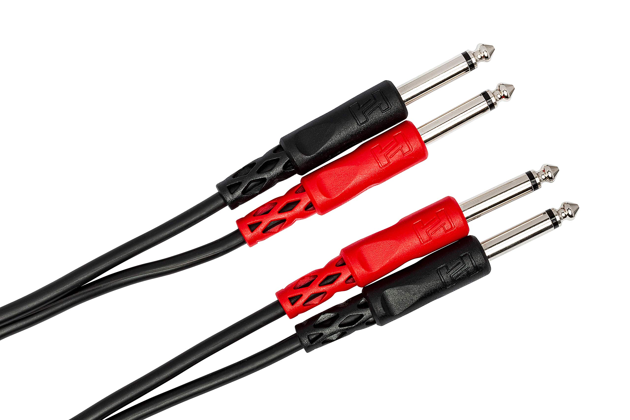 Hosa CPP-201 Dual 1/4" TS to Dual 1/4" TS Stereo Interconnect Cable, 1 Meter & CMP-153 3.5 mm TRS to Dual 1/4" TS Stereo Breakout Cable, 3 Feet