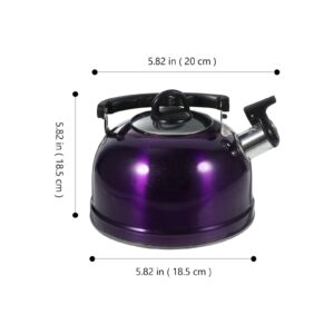 Luxshiny Stainless Steel Spherical Kettle Kettle Large Capacity Flat Bottom Kettle Chime Kettle Electric Water Heater Pink Tea Kettle Camping Kettle Whistling Pot Purple Coffee Boiler