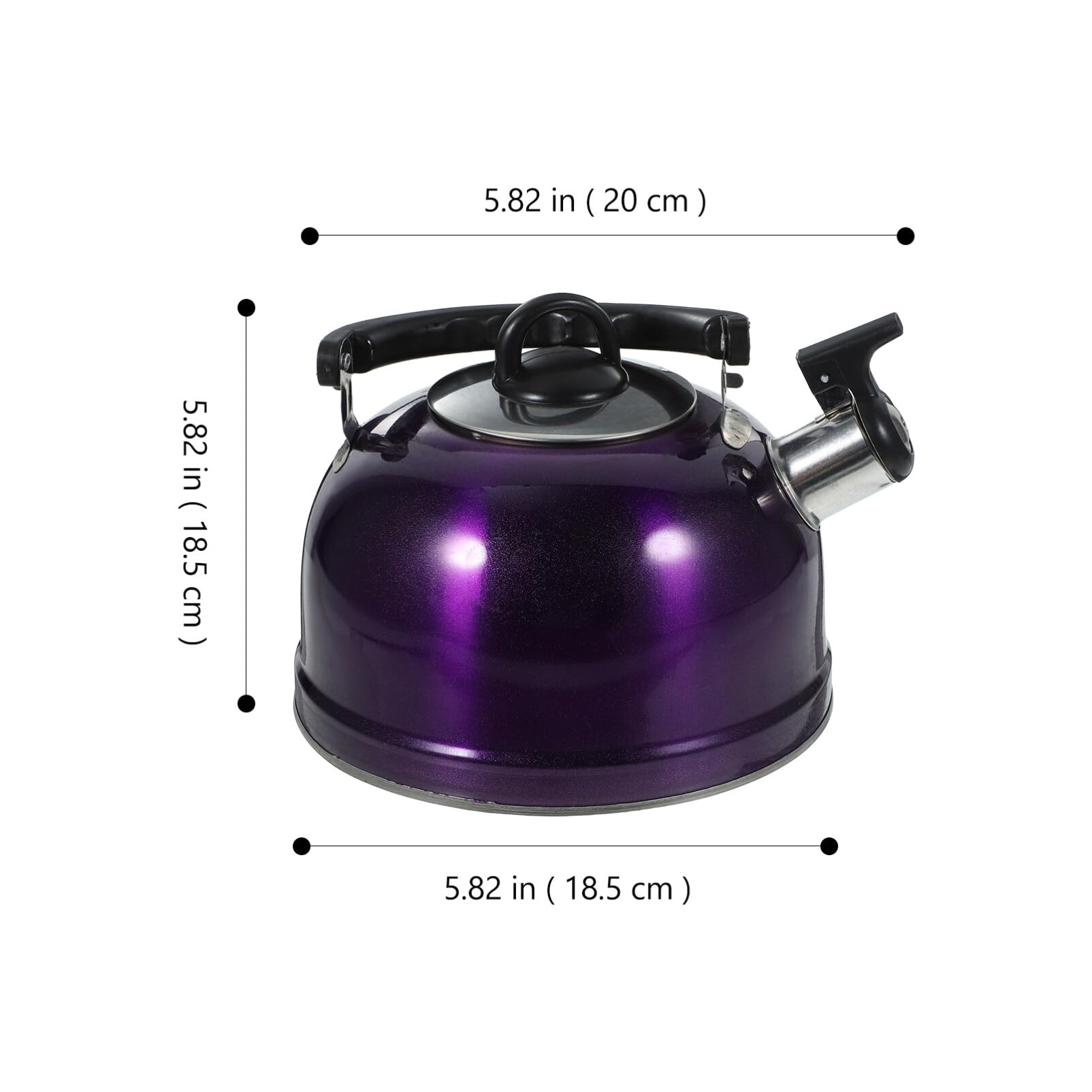 Luxshiny Stainless Steel Spherical Kettle Kettle Large Capacity Flat Bottom Kettle Chime Kettle Electric Water Heater Pink Tea Kettle Camping Kettle Whistling Pot Purple Coffee Boiler