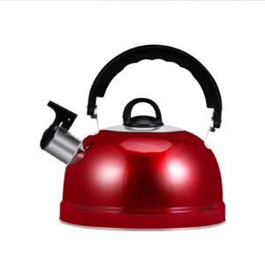 Large Whistling Tea Kettle, 3L Stainless Steel Stovetop Teapot, Portable Whistling Stovetop Tea Kettle with Ergonomic Handle, Stovetop Whistling Kettle Teapot, for Home Kitchen