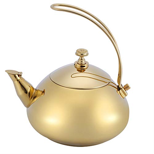 Teakettle Teapot Induction Cooker Pot Kettle Kungfu Tea for Pot Plant 1.5L Planting Pot Potted Plant Stovetop Teakettles (Gold)