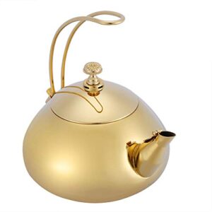 Teakettle Teapot Induction Cooker Pot Kettle Kungfu Tea for Pot Plant 1.5L Planting Pot Potted Plant Stovetop Teakettles (Gold)