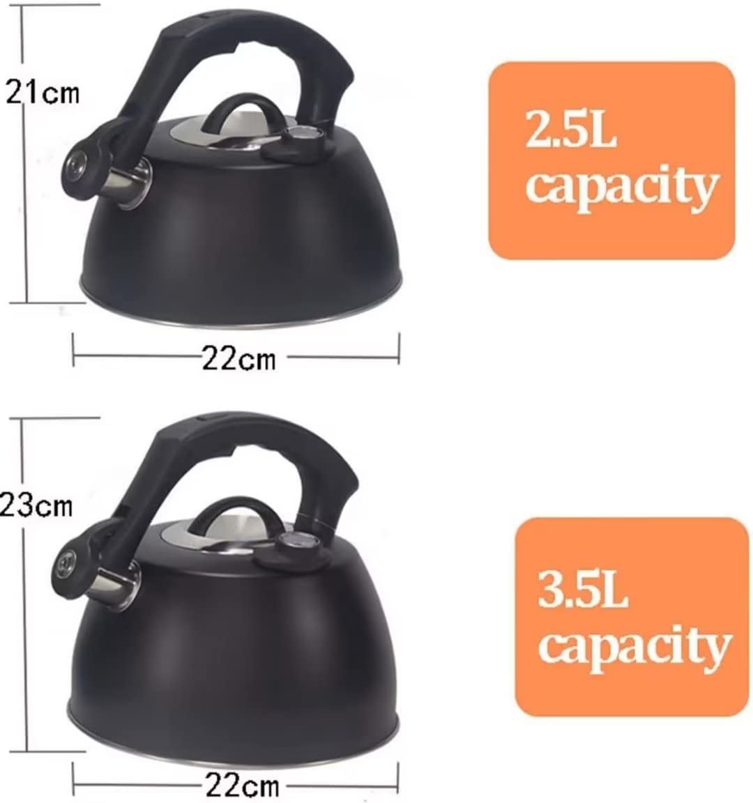 Sound Kettle with Temperature Gauge,Stainless Steel Kitchen Whistle Kettle,Water Temperature Display Sound Kettle 2.5L,Gas Stove Kettle,Camping Hob Kettle