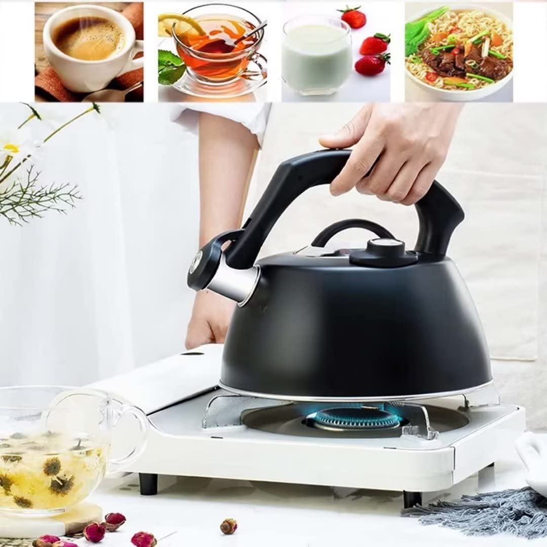 Sound Kettle with Temperature Gauge,Stainless Steel Kitchen Whistle Kettle,Water Temperature Display Sound Kettle 2.5L,Gas Stove Kettle,Camping Hob Kettle