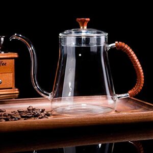 600ML Coffee Kettle Thickened, Pour Over Coffee Kettle Gooseneck Kettle Glass Gooseneck Pot Tea Pour Over Kettle Coffee Dripper Household