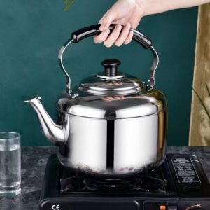 Stainless Steel Teapot,Stove Top Kettle, Stovetop Tea Pot, Fast Boiling Heat Water Tea Pot, Flat Bottom Whistling Kettle Induction Cooker Gas Stove General Purpose Kettle 5L (Color : 4l)