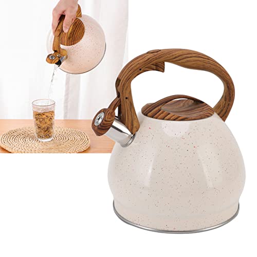 3L Whistling Tea Kettle, Portable Stovetop Teapot with Ergonomic Handle, Ergonomic Handle Rustproof Stainless Steel Whistling Kettle for Kitchen Cooker