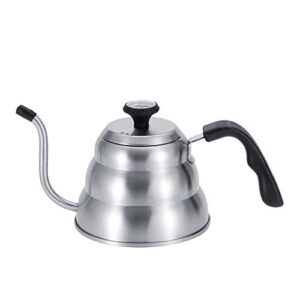 Stainless Steel Coffee Tea Pot Pouring Drip Kettle with Gooseneck and Built in Thermometer Durable Stainless Steel Kettle(1L)