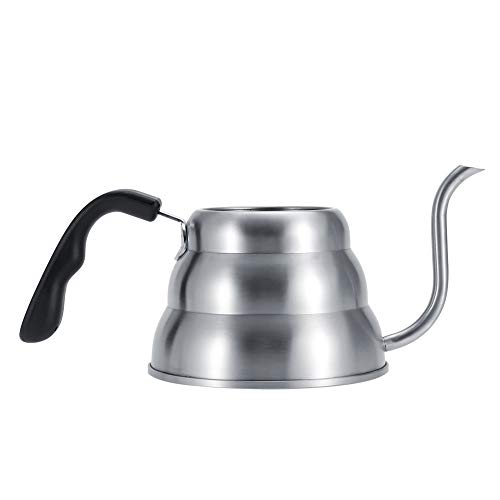 Stainless Steel Coffee Tea Pot Pouring Drip Kettle with Gooseneck and Built in Thermometer Durable Stainless Steel Kettle(1L)