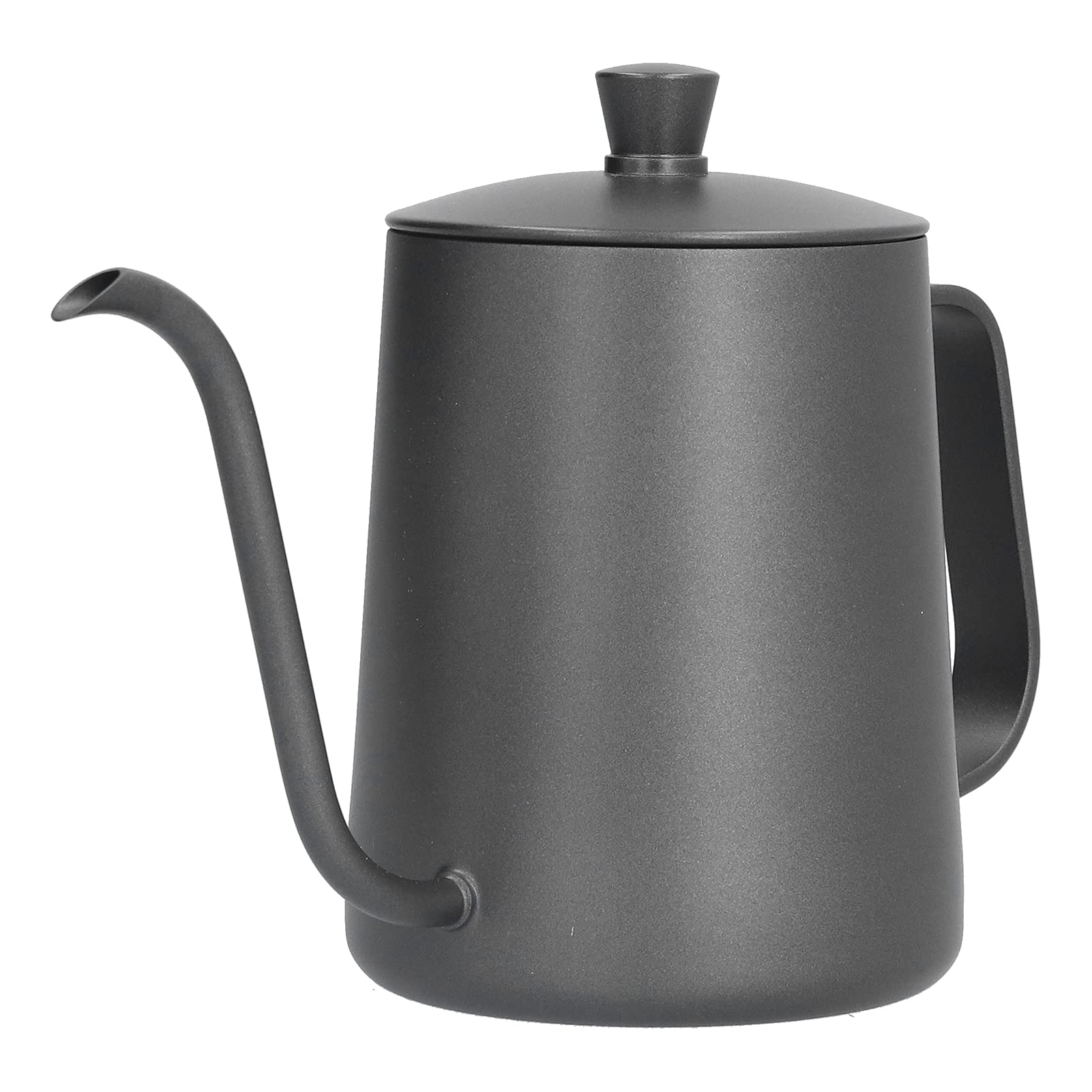 ELINP Goose Neck Electric Kettles, 600ml 304 Stainless Steel PTFE Coffee Kettle with Black Handle Narrow Mouth Coffee Pot for Home