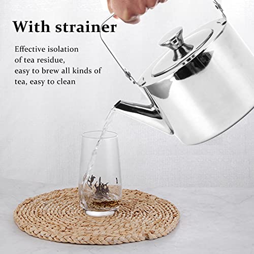 L Steel Tea Kettle With Strainer Thickened Metal Whistling Teapot With Ergonomic Handle For All Stovetop Small, 1L L Steel Tea Kettle (Medium, 1.3L)