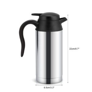 12V 750ml Car Electric Bottle, Stainless Steel Electric Car Kettle Heating Cup Coffee Mug Travel Water Bottle