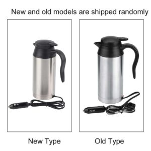 Car Electric Cup, 12V 750ml Car Electric Cup Vacuum Insulation Technology Portable Electric Travel Heating Cup Coffee Tea Boiling Mug Kettle for Car