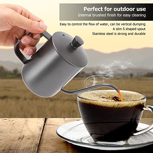 N Coffee Kettle Black L Steel Rustproof Small Pour Over Kettle With Lid For Home 600Ml N Coffee Kettle Black (350ml)