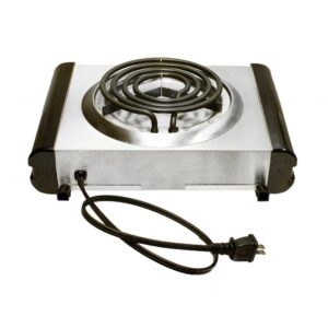 120V Portable Electric Single Burner Camper Camping Stove Cooker 120V 1000W Satin Finish