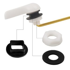 Jwodo Toilet Handle Replacement Kit, Universal Tank Flush Lever Handle with Stainless Steel Flapper Chains for Most Front Mount Toilets, White Finish Toilet Flush Handle