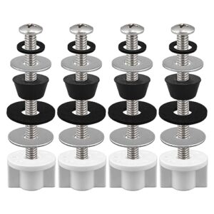 Jaeskeclip 2 Sets Stainless Steel Toilet Seat Screws, Toilet Seat Tightening Kit, Strong Metal Hinges and Bolts, Resistant to Dirt and Wear, Practical Convenient(Silver+Black+White)