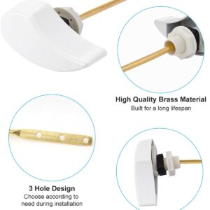 Hibbent Toilet Handle Tank Flush Lever Replacement Compatible with TOTOTHU004-CP Trip Lvr for ST701, CST854, CST884,Side Mount Toilet Flush Handle, Toilet Trip Lever, Toilet Repair Handle, White