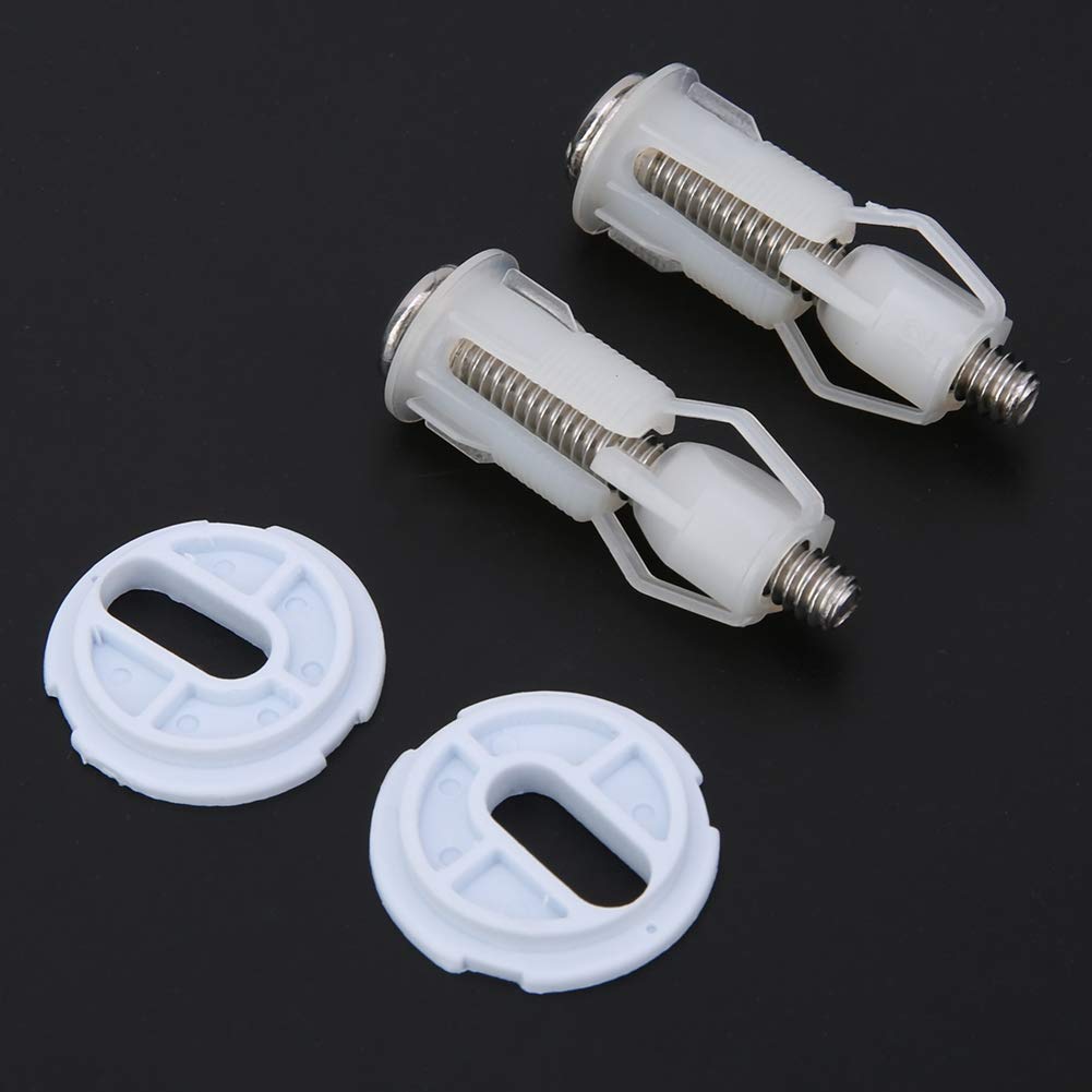 3 Pair Screws Set,Universal Toilet Seat Parts Including Screw with Plastic Nuts and Washers Parts Kit for Fixing the Top Toilet Seat Fixings Fitting Accessory Toilet Repairing Tools