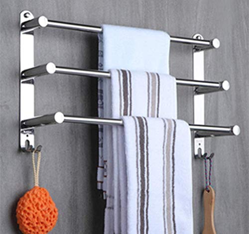 SilteD Towel Rack Wall-Mounted Towel Rail Towel Bar Bathroom,Solid Base,Screw Kit,Easy to Install/50Cm