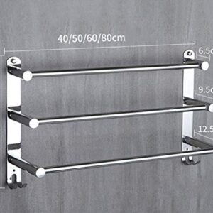 SilteD Towel Rack Wall-Mounted Towel Rail Towel Bar Bathroom,Solid Base,Screw Kit,Easy to Install/50Cm