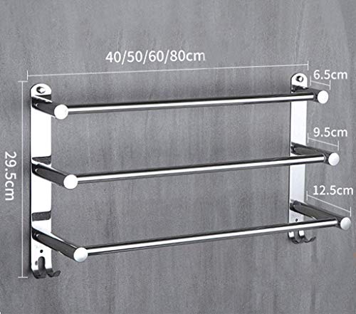 SilteD Towel Rack Wall-Mounted Towel Rail Towel Bar Bathroom,Solid Base,Screw Kit,Easy to Install/50Cm